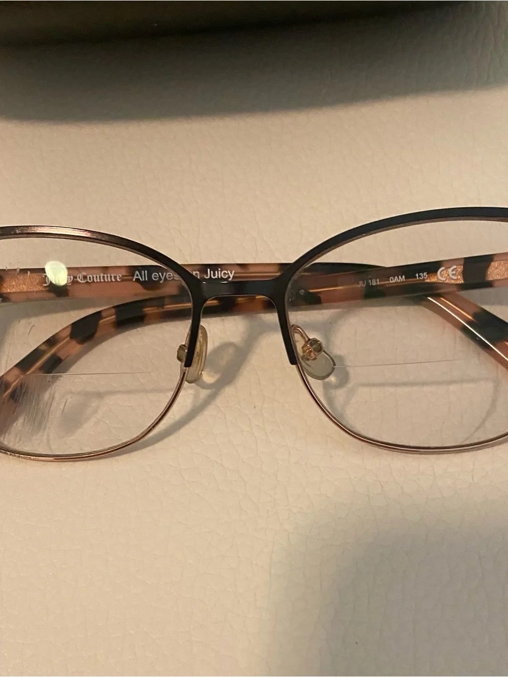 Women's Juicy Jouture Brown and Gold Tortoiseshell Eyewear with Case